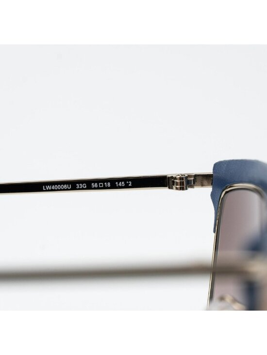 Loewe Men Sunglasses Gold Blue Leather Brown Gradient Square LW40006U 33G main image 4